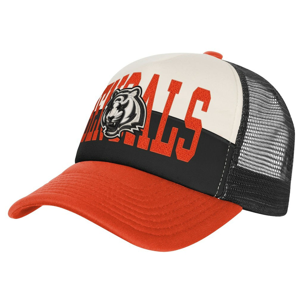 Cincinnati Bengals Youth Modern Fan Trucker Adjustable Hat White/Orange - NFL