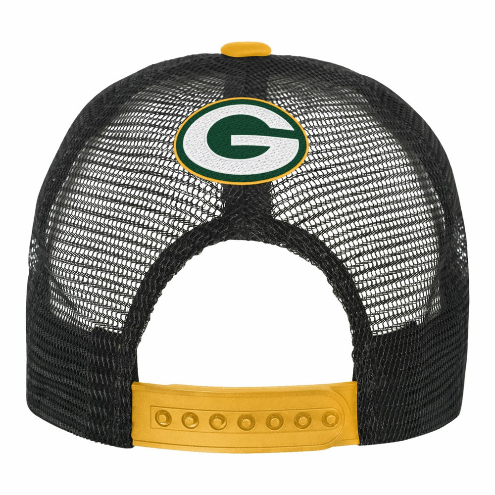 Green Bay Packers Youth Modern Fan Trucker Adjustable Hat White/Gold - NFL