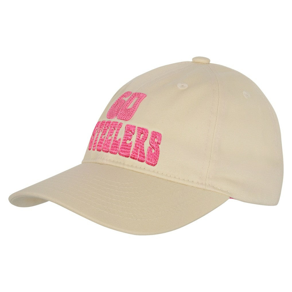 Pittsburgh Steelers Outerstuff Girls Youth Blitz Adjustable Hat Cream - NFL