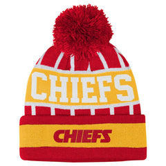 Kansas City Chiefs Outerstuff Youth Go Fast Cuffed Knit Hat with Pom Red - NFL