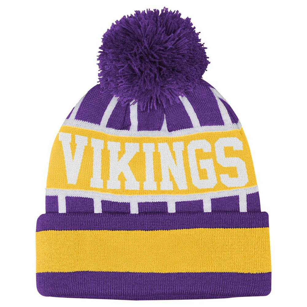 Minnesota Vikings Outerstuff Youth Go Fast Cuffed Knit Hat with Pom Purple - NFL
