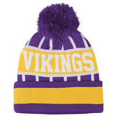 Minnesota Vikings Outerstuff Youth Go Fast Cuffed Knit Hat with Pom Purple - NFL