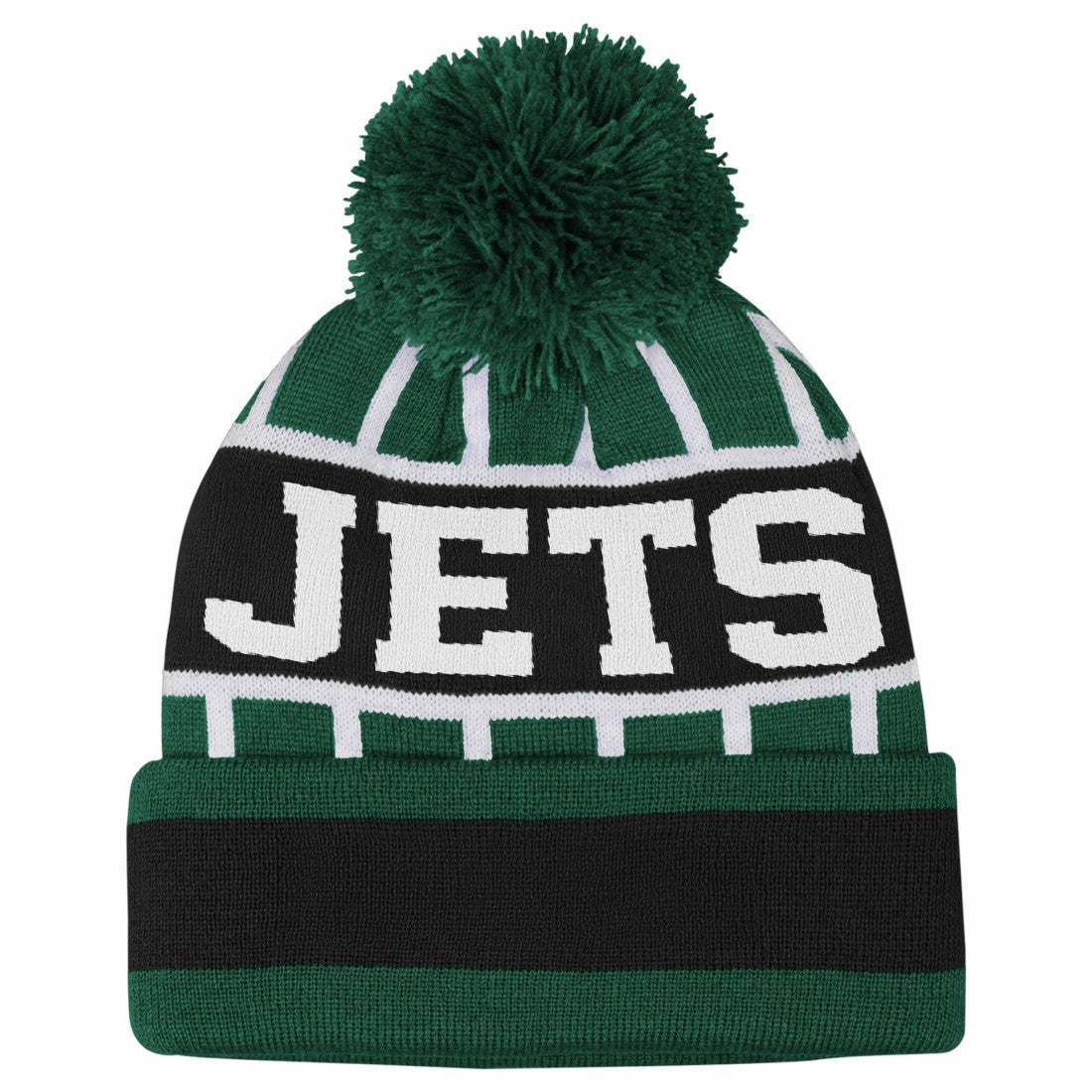 New York Jets Outerstuff Youth Go Fast Cuffed Knit Hat with Pom Green - NFL
