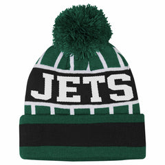 New York Jets Outerstuff Youth Go Fast Cuffed Knit Hat with Pom Green - NFL