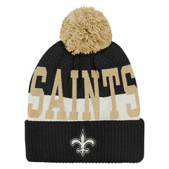 New Orleans Saints Outerstuff Youth Modern Fan Cuffed Knit Hat with Pom Black - NFL