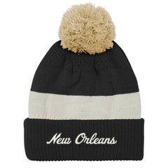 New Orleans Saints Outerstuff Youth Modern Fan Cuffed Knit Hat with Pom Black - NFL