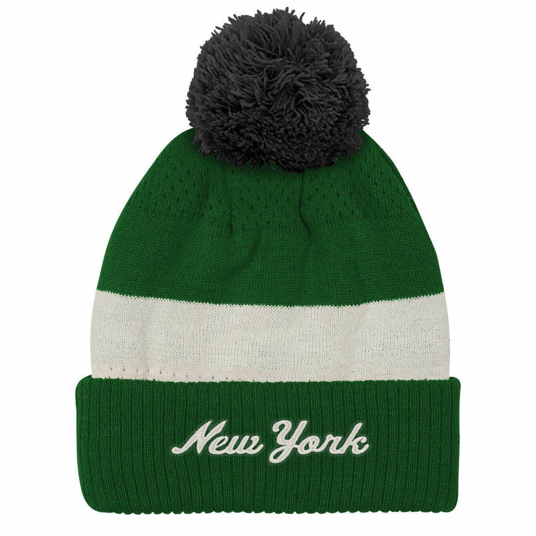 New York Jets Outerstuff Youth Modern Fan Cuffed Knit Hat with Pom Green - NFL