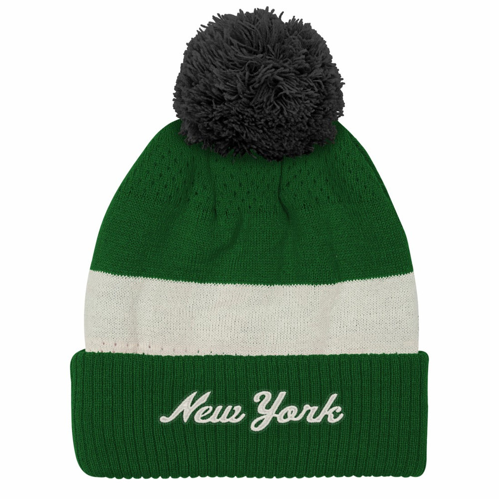 New York Jets Outerstuff Youth Modern Fan Cuffed Knit Hat with Pom Green - NFL