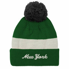 New York Jets Outerstuff Youth Modern Fan Cuffed Knit Hat with Pom Green - NFL