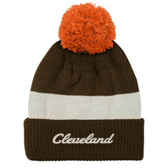 Cleveland Browns Outerstuff Youth Modern Fan Cuffed Knit Hat with Pom Brown - NFL