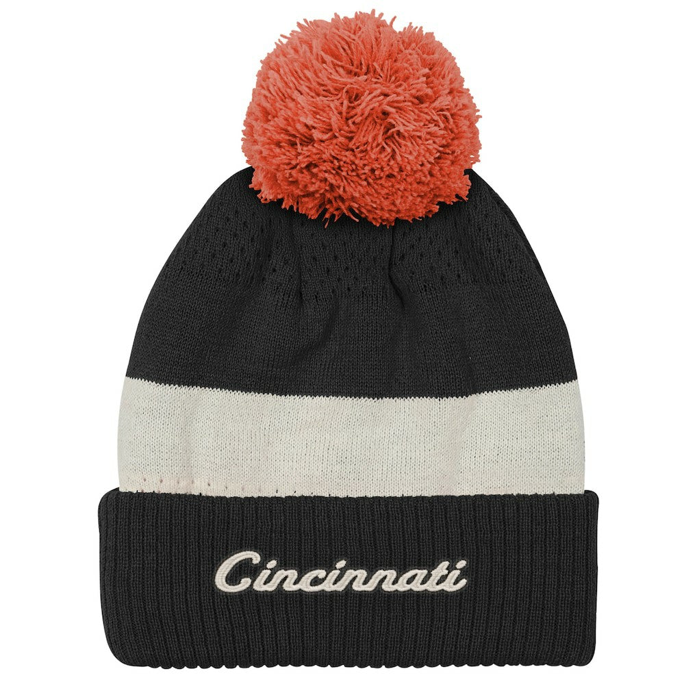 Cincinnati Bengals Outerstuff Youth Modern Fan Cuffed Knit Hat with Pom Black - NFL