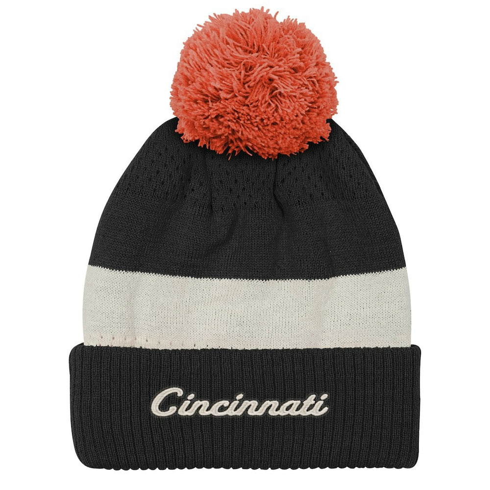 Cincinnati Bengals Outerstuff Youth Modern Fan Cuffed Knit Hat with Pom Black - NFL