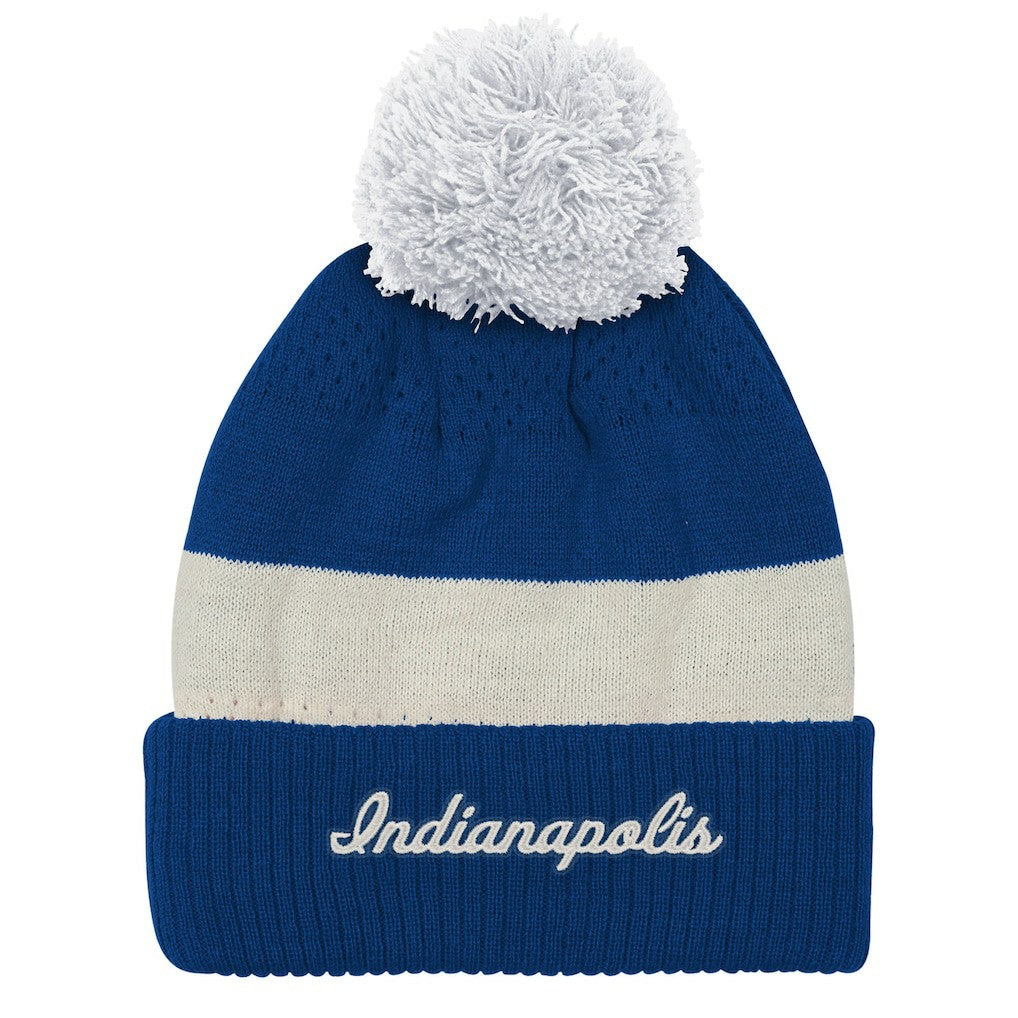 Indianapolis Colts Outerstuff Youth Modern Fan Cuffed Knit Hat with Pom Royal - NFL