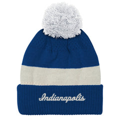 Indianapolis Colts Outerstuff Youth Modern Fan Cuffed Knit Hat with Pom Royal - NFL