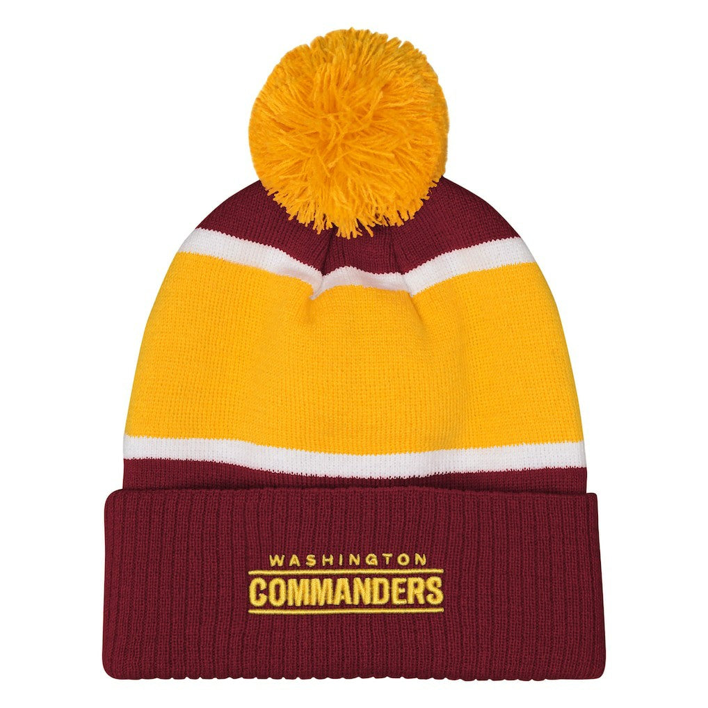 Washington Commanders Outerstuff Girls Let's Play Cuffed Knit Hat with Pom Burgundy - NFL