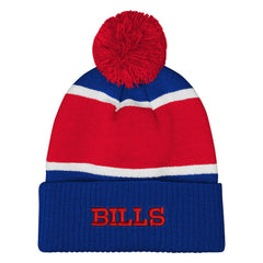 Buffalo Bills Outerstuff Girls Let's Play Cuffed Knit Hat with Pom Royal - NFL