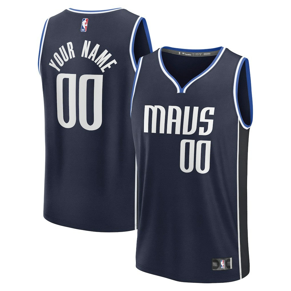 Fanatics - Dallas Mavericks Fast Break Custom Jersey - Statement Editi- Navy