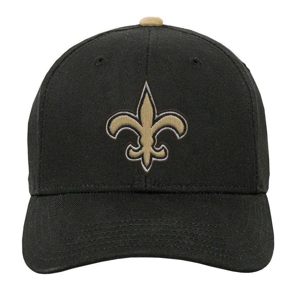 New Orleans Saints Outerstuff Youth Team Pre-Curved Adjustable Hat Black - NFL