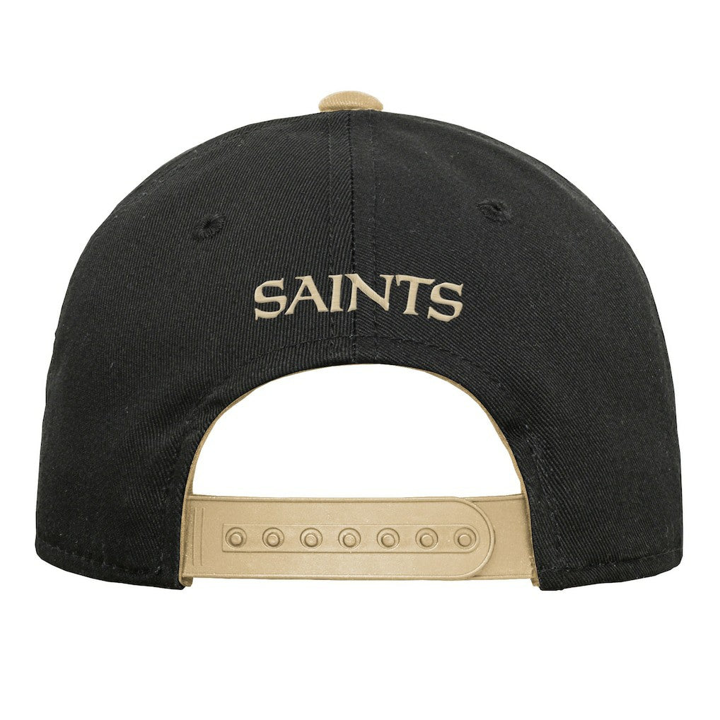 New Orleans Saints Outerstuff Youth Team Pre-Curved Adjustable Hat Black - NFL