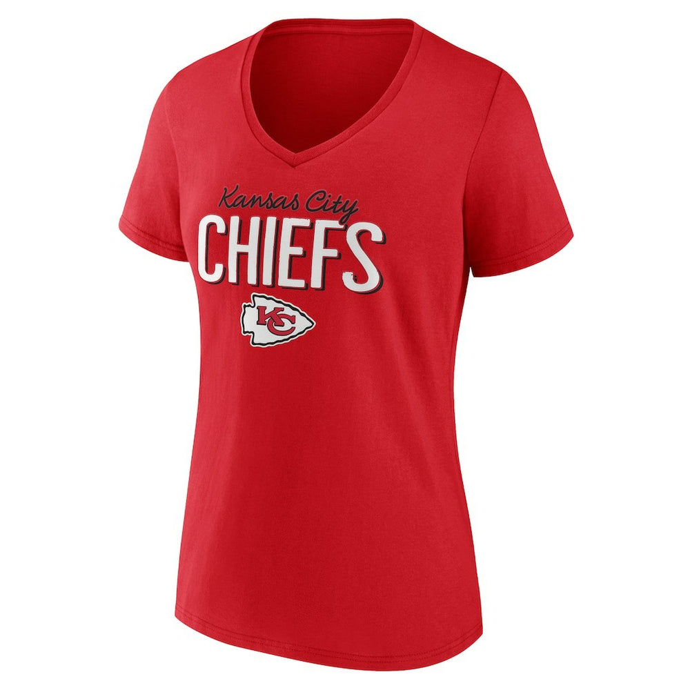 Kansas City Chiefs Women's Nostalgia V-Neck T-Shirt Red - NFL