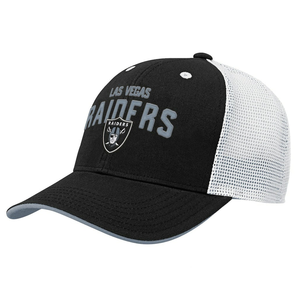 Las Vegas Raiders Outerstuff Youth Core Lockup Trucker Adjustable Hat Black - NFL