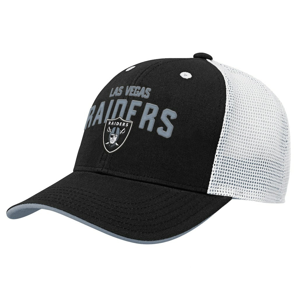 Las Vegas Raiders Outerstuff Youth Core Lockup Trucker Adjustable Hat Black - NFL