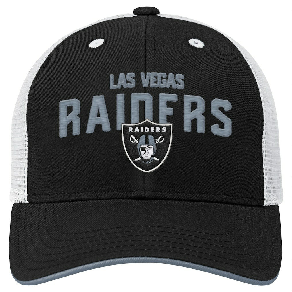 Las Vegas Raiders Outerstuff Youth Core Lockup Trucker Adjustable Hat Black - NFL
