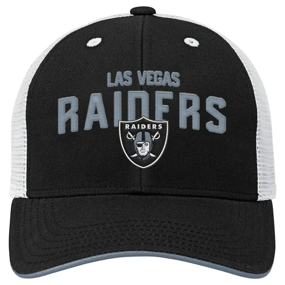 Las Vegas Raiders Outerstuff Youth Core Lockup Trucker Adjustable Hat Black - NFL