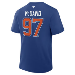 Connor McDavid Edmonton Oilers - Fanatics Authentic Stack Name & Number T-Shirt Royal