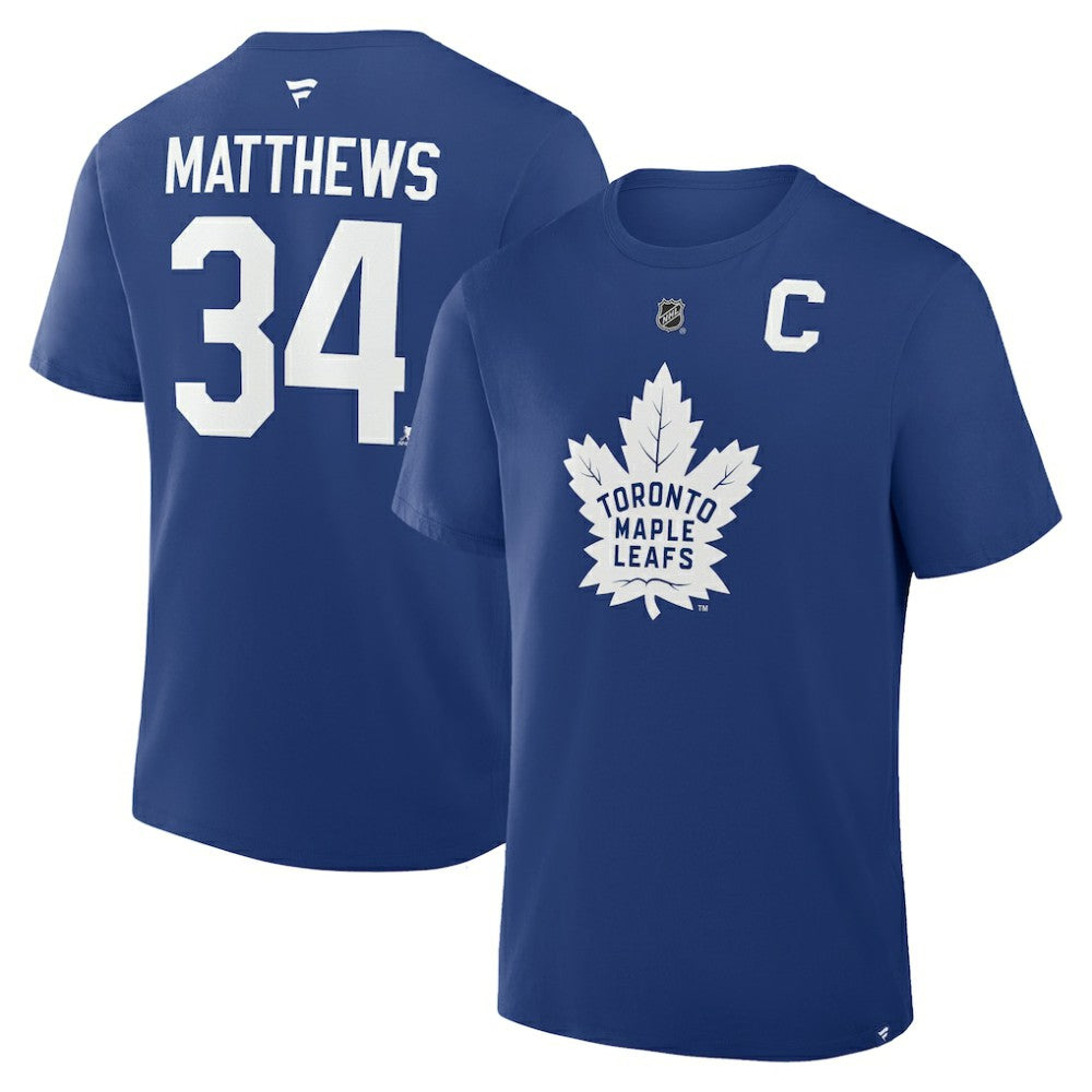 Auston Matthews Toronto Maple Leafs - Fanatics Authentic Stack Name & Number T-Shirt Blue