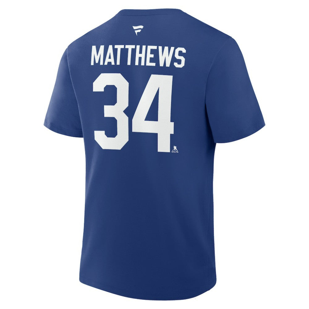 Auston Matthews Toronto Maple Leafs - Fanatics Authentic Stack Name & Number T-Shirt Blue