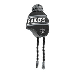 Las Vegas Raiders Outerstuff Youth Jacquard Tassel Knit Hat with Pom Black - NFL