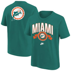 Miami Dolphins Youth Rewind Front & Back Essential T-Shirt Aqua - Nike