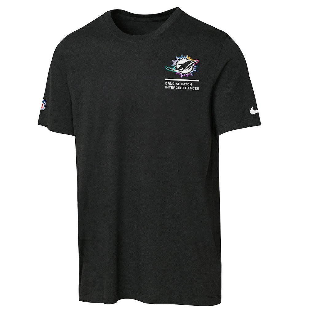 Miami Dolphins Youth 2025 NFL Crucial Catch Tri-Blend Dri-FIT T-Shirt Black - Nike