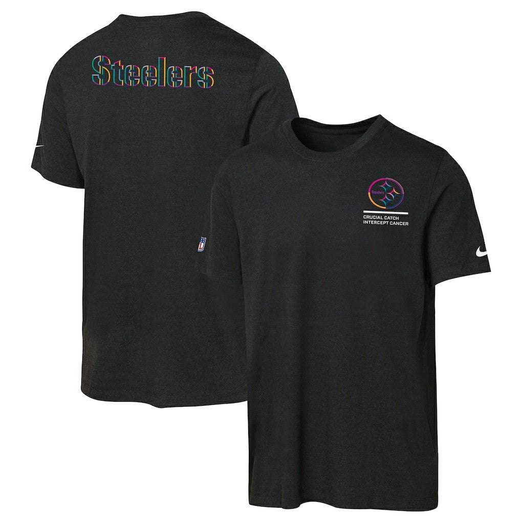 Pittsburgh Steelers Youth 2025 NFL Crucial Catch Tri-Blend Dri-FIT T-Shirt Black - Nike