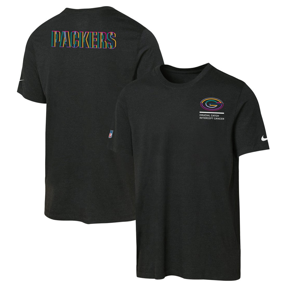 Green Bay Packers Youth 2025 NFL Crucial Catch Tri-Blend Dri-FIT T-Shirt Black - Nike