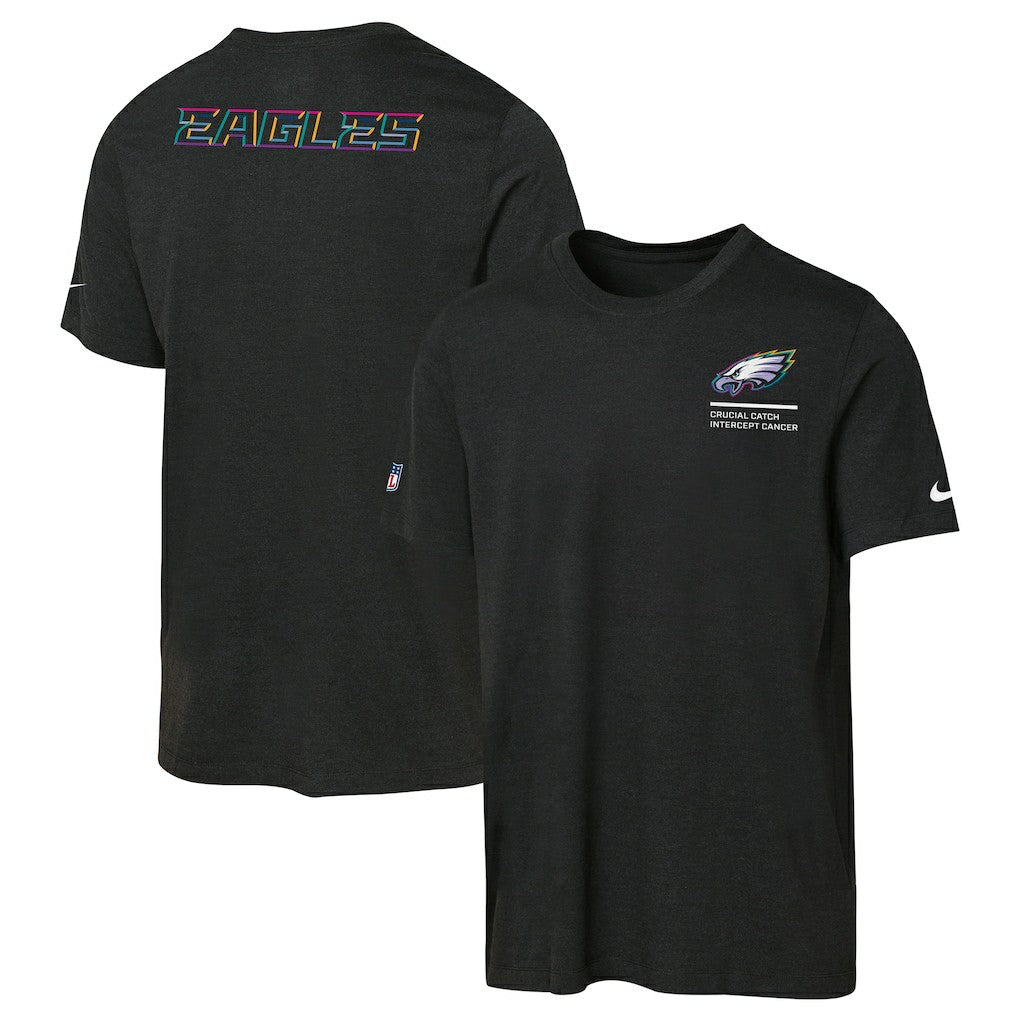 Philadelphia Eagles Youth 2025 NFL Crucial Catch Tri-Blend Dri-FIT T-Shirt Black - Nike