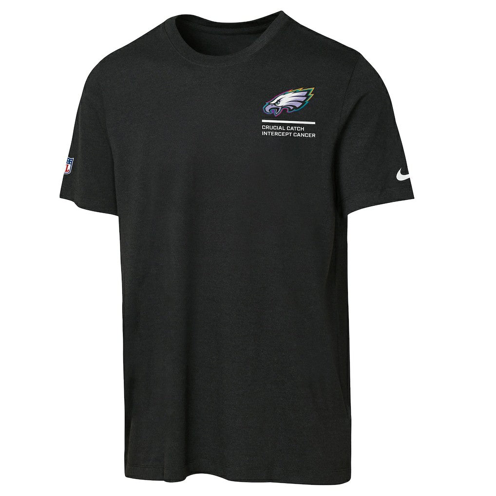 Philadelphia Eagles Youth 2025 NFL Crucial Catch Tri-Blend Dri-FIT T-Shirt Black - Nike