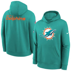 Miami Dolphins Youth Sideline Club Fleece Hoodie Aqua - Nike
