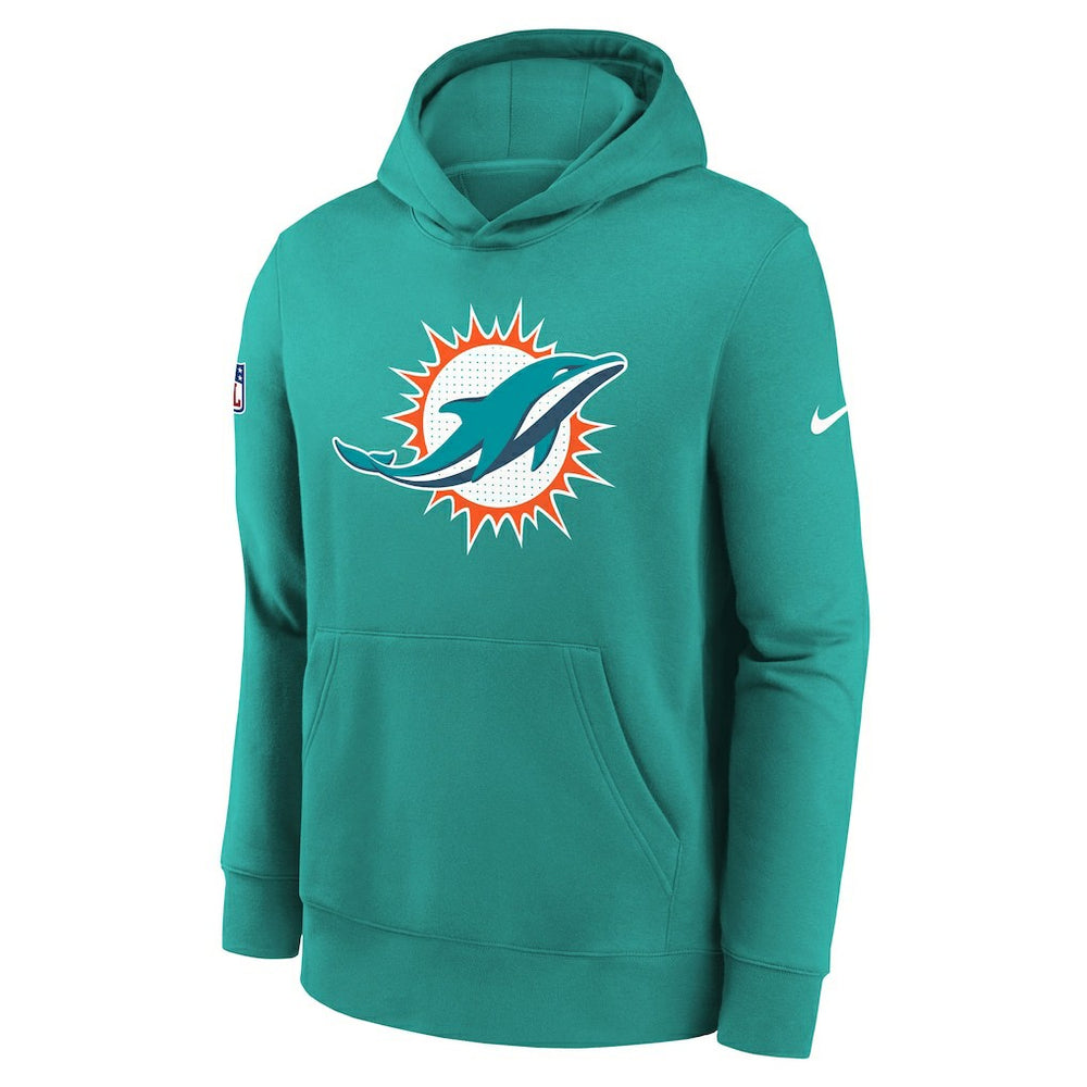 Miami Dolphins Youth Sideline Club Fleece Hoodie Aqua - Nike