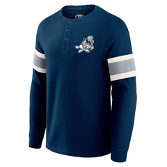 Dallas Cowboys Darius Rucker Collection Waffle-Knit Raglan Long Sleeve Henley T-Shirt Navy - Fanatics