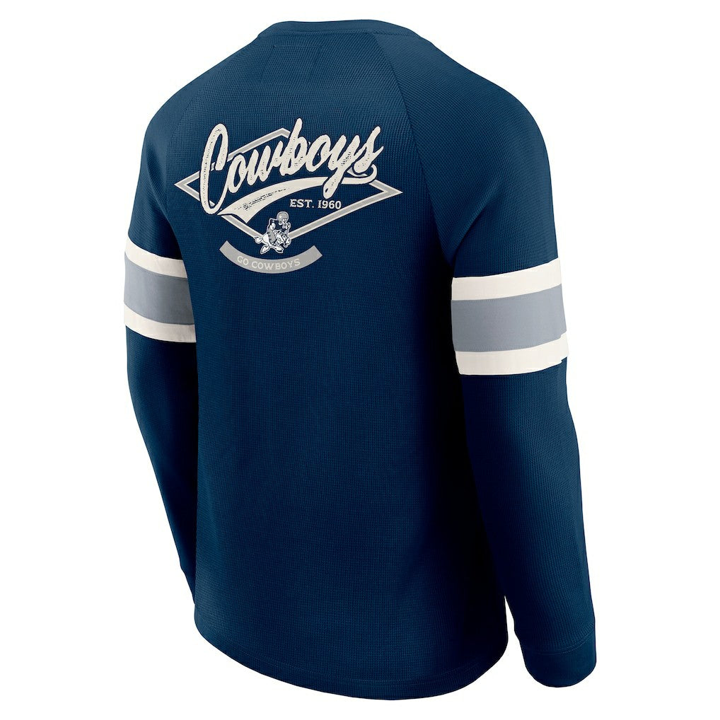 Dallas Cowboys Darius Rucker Collection Waffle-Knit Raglan Long Sleeve Henley T-Shirt Navy - Fanatics