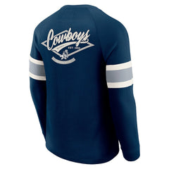 Dallas Cowboys Darius Rucker Collection Waffle-Knit Raglan Long Sleeve Henley T-Shirt Navy - Fanatics