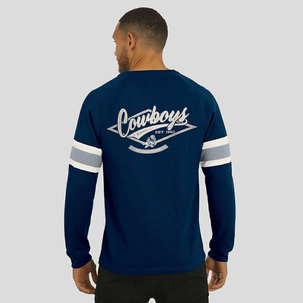 Dallas Cowboys Darius Rucker Collection Waffle-Knit Raglan Long Sleeve Henley T-Shirt Navy - Fanatics