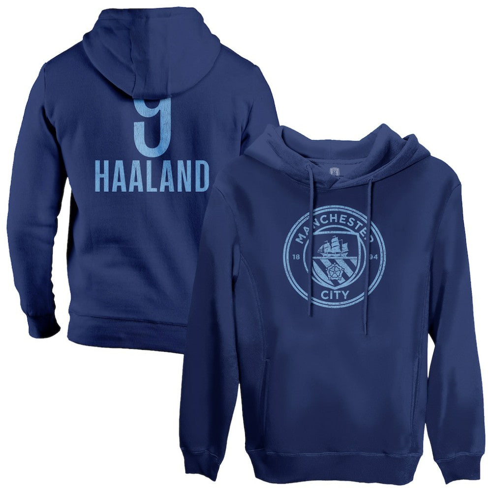 Erling Haaland Manchester City 1863FC Player Fleece Pullover Hoodie - Navy