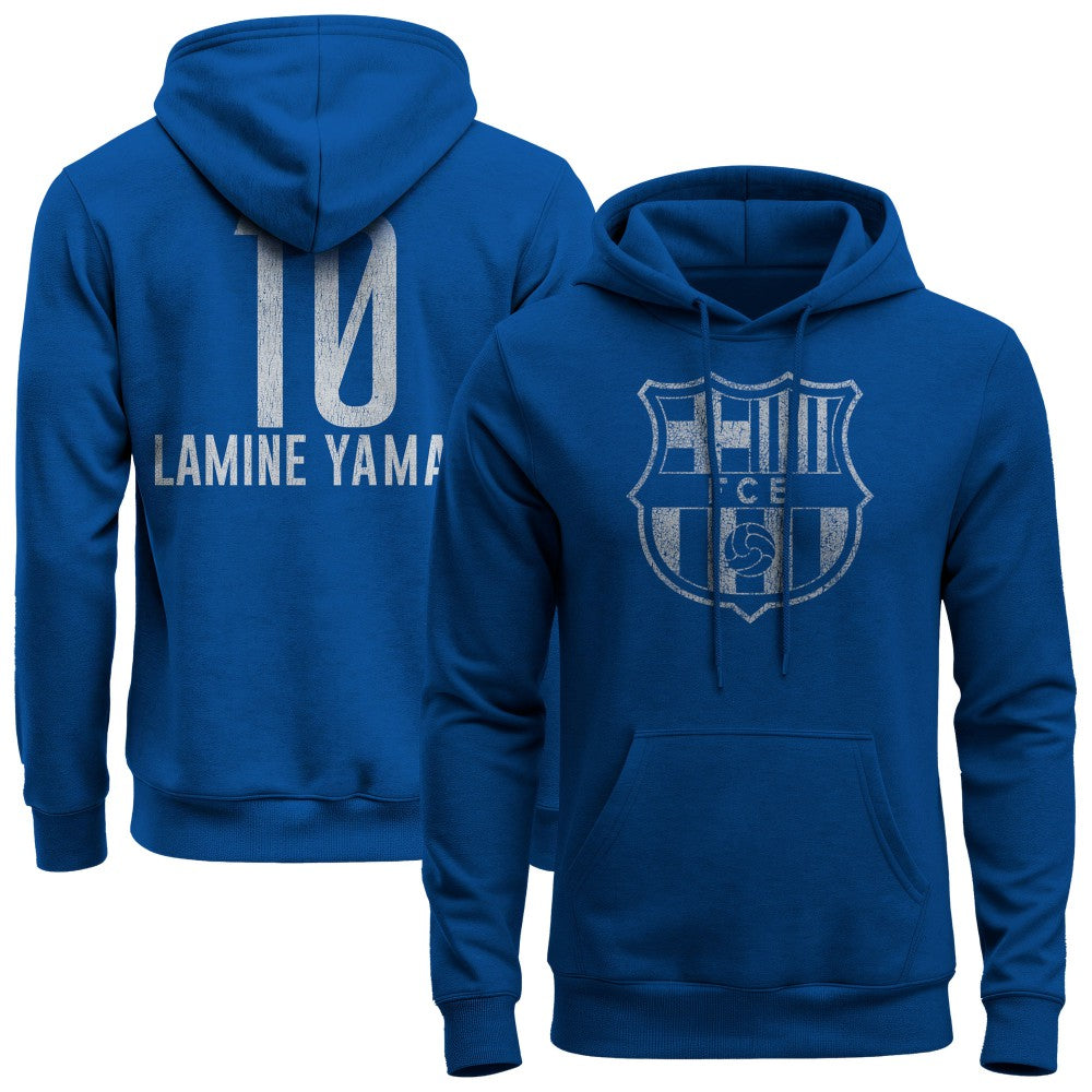 Lamine Yamal Barcelona 1863FC Player Fleece Pullover Hoodie - Blue