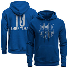 Lamine Yamal Barcelona 1863FC Player Fleece Pullover Hoodie - Blue