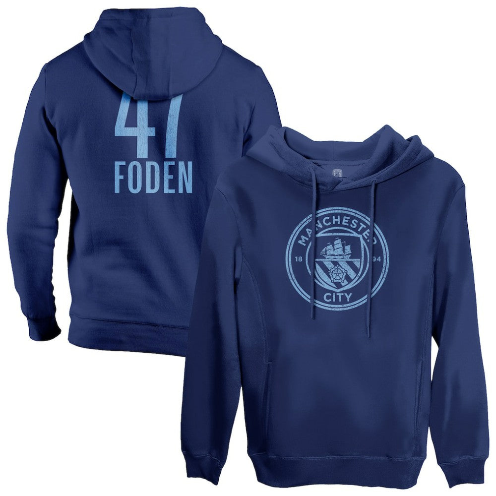 Phil Foden Manchester City 1863FC Player Fleece Pullover Hoodie - Navy