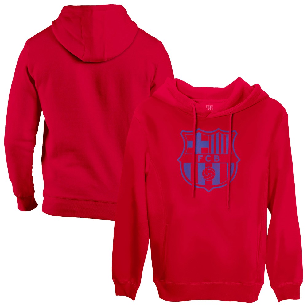 Barcelona 1863FC Mono Badge Fleece Pullover Hoodie - Red