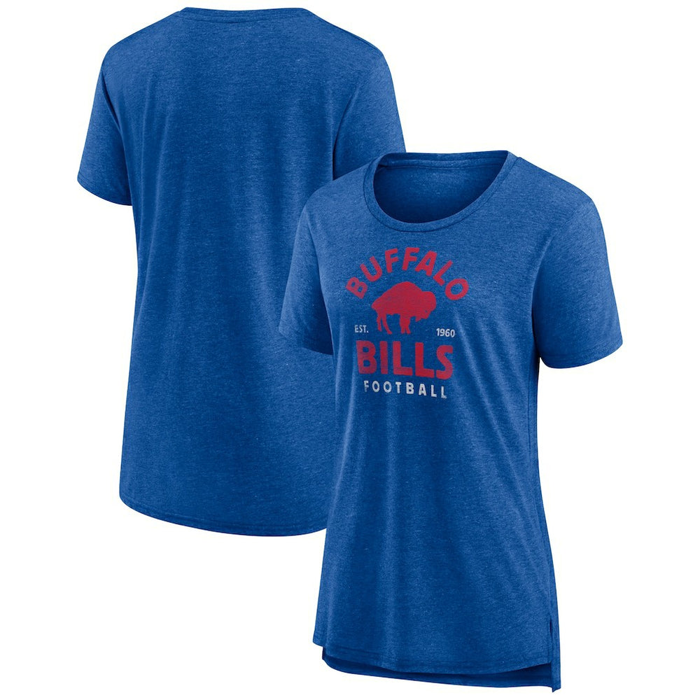 Buffalo Bills Women's Vintage Arch Tri-Blend T-Shirt Royal - NFL